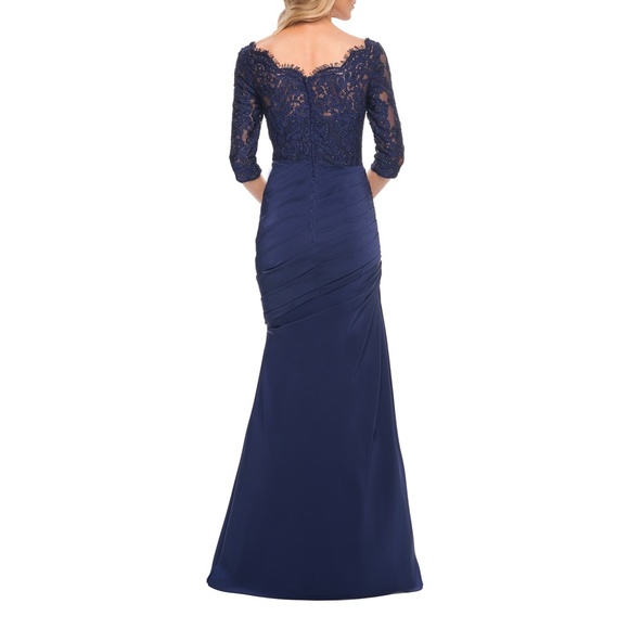 La Femme 24926 Sparkle Lace Bodice Trumpet Gown - Picture 2 of 11